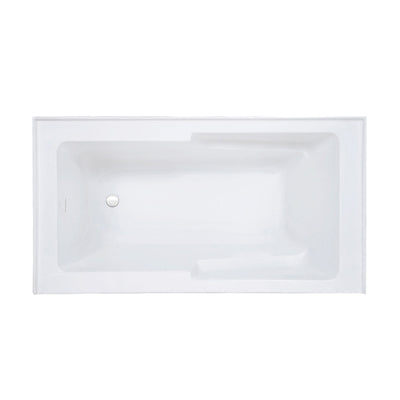 Voltaire 60 x 30 Skirted Left Drain Soaking Apron Bathtub in Glossy White with Integrated Overflow and Armrest, Drain Included