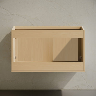 Classe 36" Wall-Mounted Bathroom Vanity in Natural Oak without Sink Top