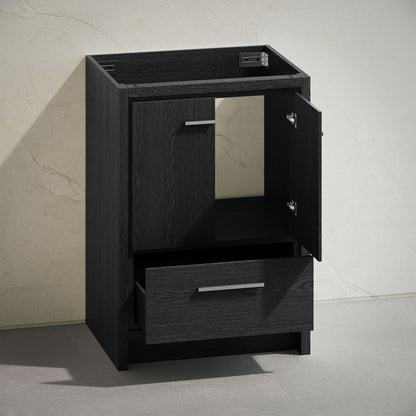 Virage 24" Freestanding Bathroom Vanity in Black Oak without Sink Top