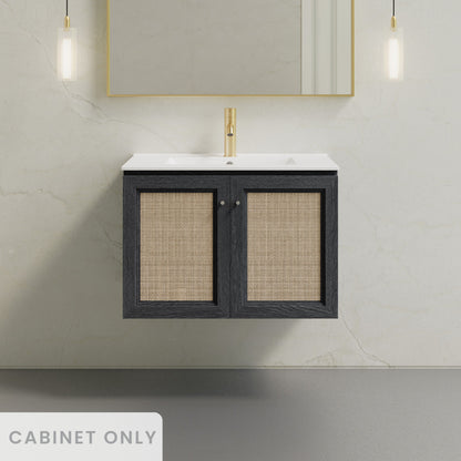 Classe 30" Wall-Mounted Bathroom Vanity in Black Oak without Sink Top