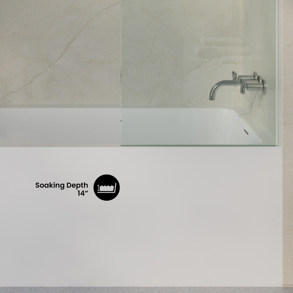 Voltaire 72 x 36 Skirted Right Drain Soaking Alcove Bathtub in Glossy White, Drain Included