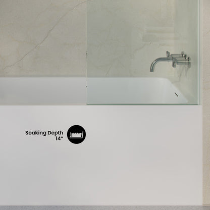 Voltaire 72 x 36 Skirted Right Drain Soaking Alcove Bathtub in Glossy White, Drain Included