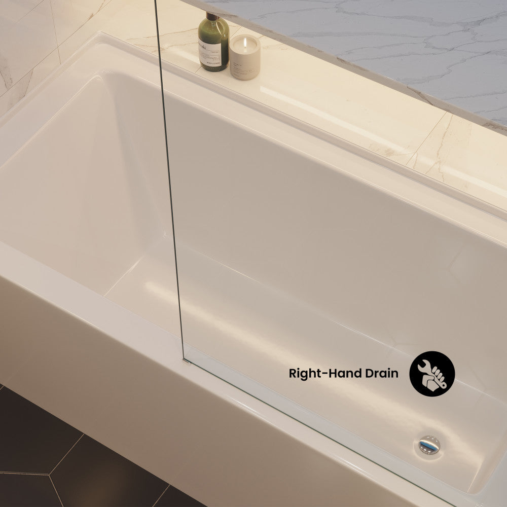 Voltaire 60" x 30" Right-Hand Drain Alcove Bathtub with Apron (13 - Pack)