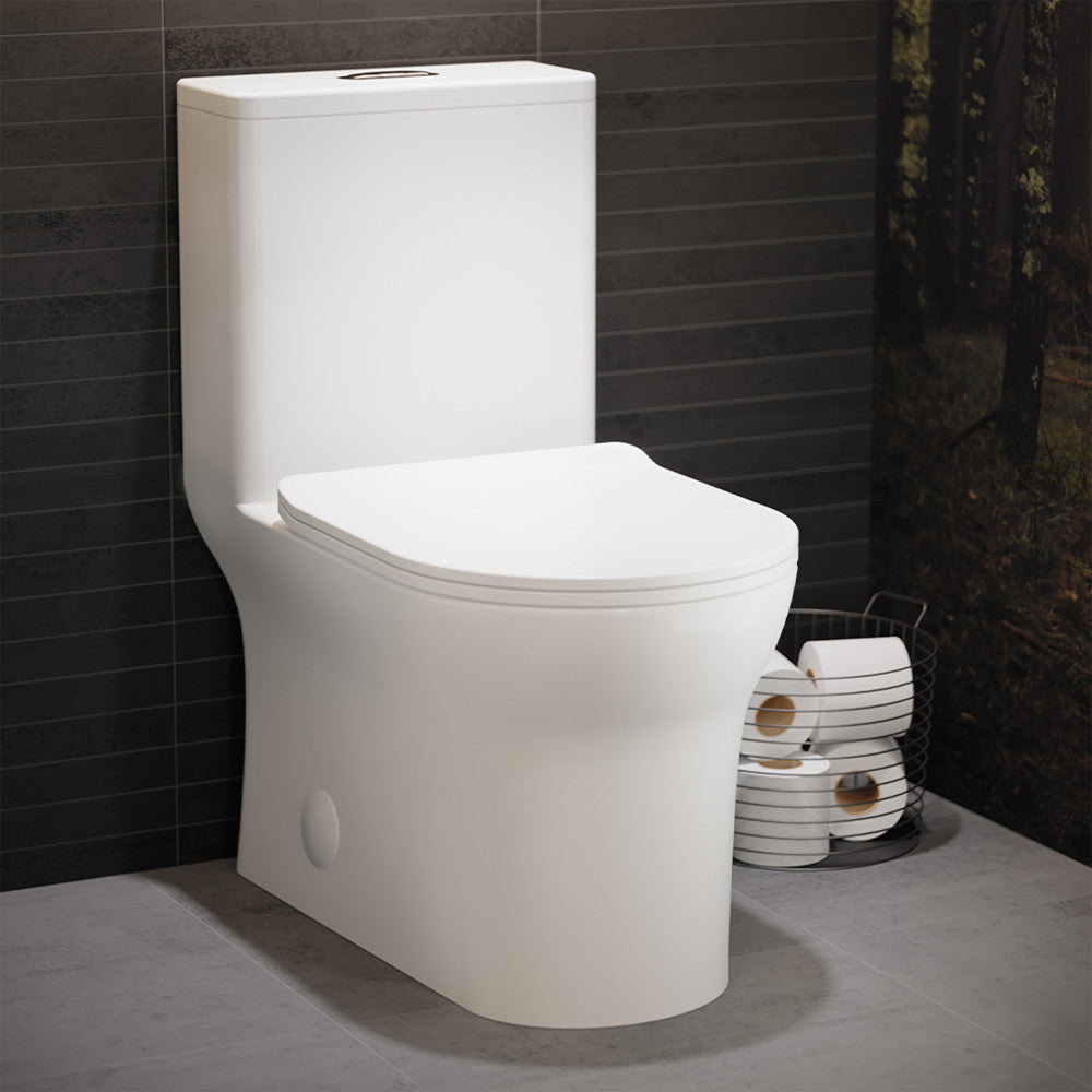 Burdon One-Piece Elongated Toilet Vortex Dual-Flush 1.1/1.6 gpf