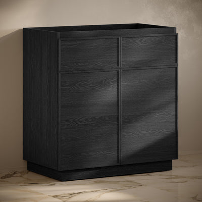 St. Tropez 36" Freestanding Bathroom Vanity Cabinet without Top in Black Oak