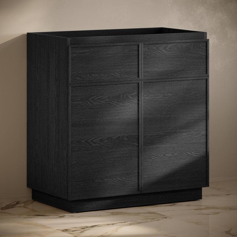 St. Tropez 36" Freestanding Bathroom Vanity Cabinet without Top in Black Oak