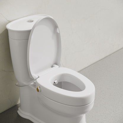 Ryse 3 in. Raised Elongated Soft Close ADA Compliant Toilet Seat with Bidet in Glossy White
