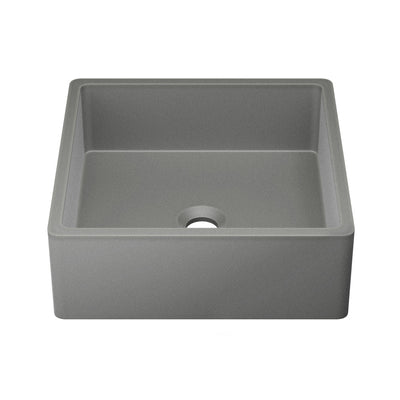Lisse 15.5" Square Concrete Vessel Bathroom Sink in Dark Gray