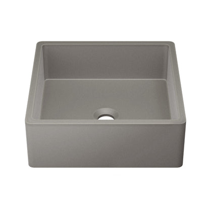 Lisse 15.5" Square Concrete Vessel Bathroom Sink in Dark Gray