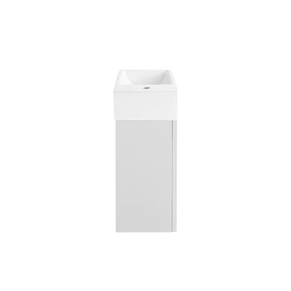 Colmer 18" Wall-Mounted Bathroom Vanity in White with Sink Top