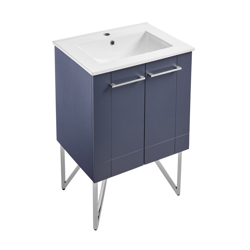 Annecy 24" Freestanding Bathroom Vanity in Purple with Sink Top