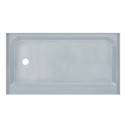 Voltaire 60" x 36" Single-Threshold, Left-Hand Drain, Shower Base in Grey