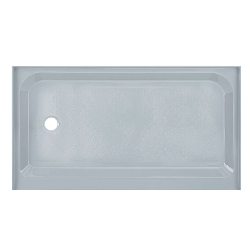 Voltaire 60" x 36" Single-Threshold, Left-Hand Drain, Shower Base in Grey