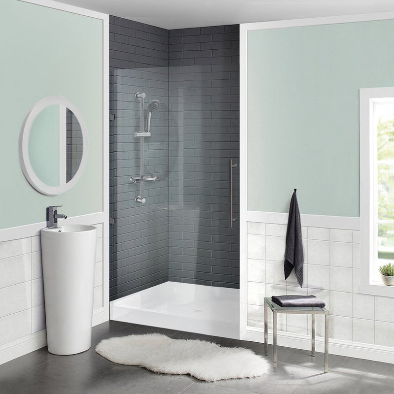 Simply Essential™ 36 x 18 Microban® Shower Mat - White, 1 ct