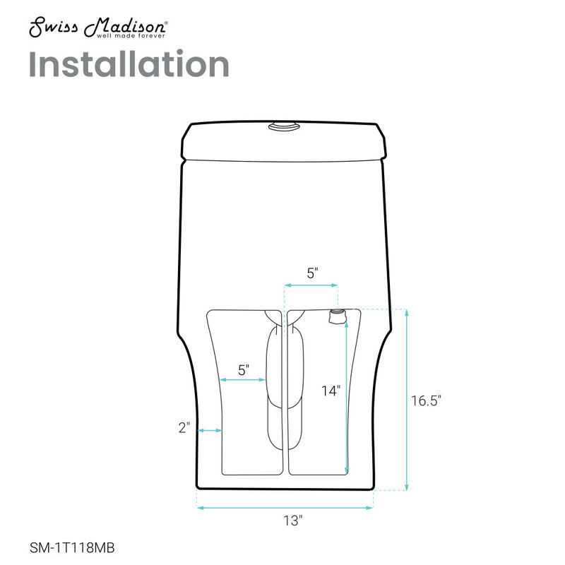 Virage One-Piece Elongated Toilet Vortex Dual-Flush 1.1/1.6 gpf, Matte Black