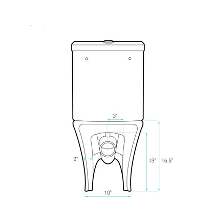 Calice Two-Piece Elongated Rear Outlet Toilet Dual-Flush 0.8/1.28 gpf in Matte Black