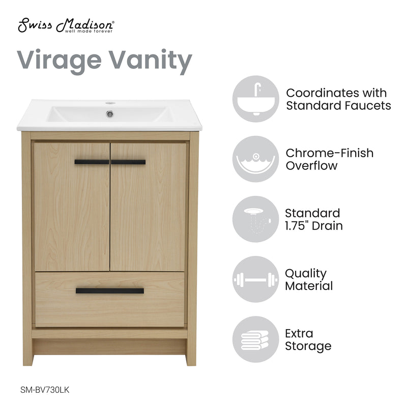 Virage 24 Freestanding, Bathroom Vanity in Natural Oak