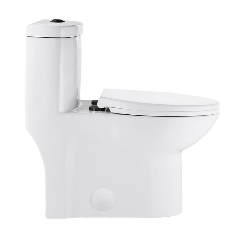 Sublime One Piece Elongated Toilet Dual Flush, Black Hardware 1.1/1.6 gpf