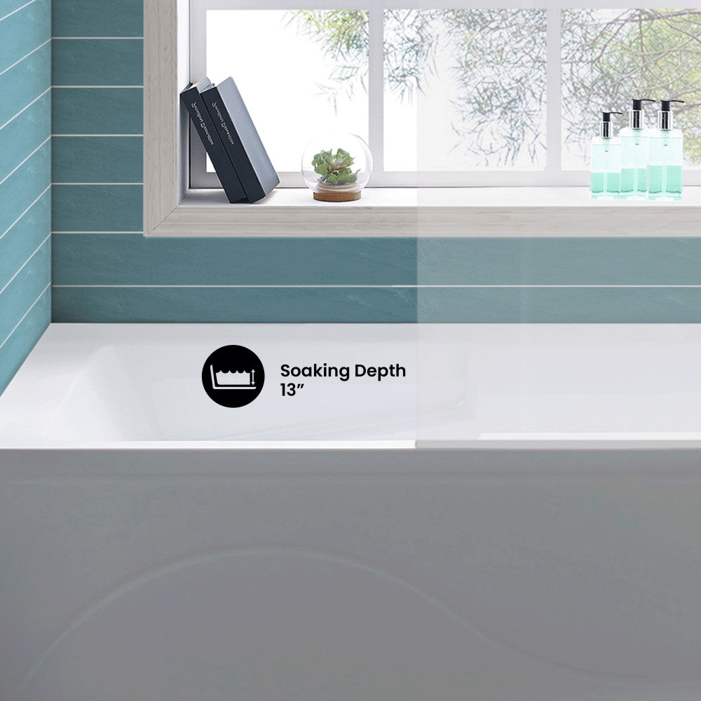Ivy 60" x 30" Right-Hand Drain Alcove Bathtub with Apron
