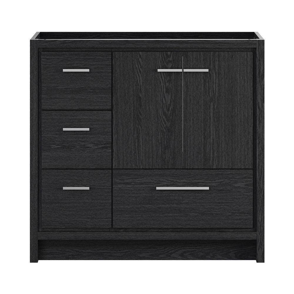Virage 36" Freestanding Bathroom Vanity in Black Oak without Sink Top