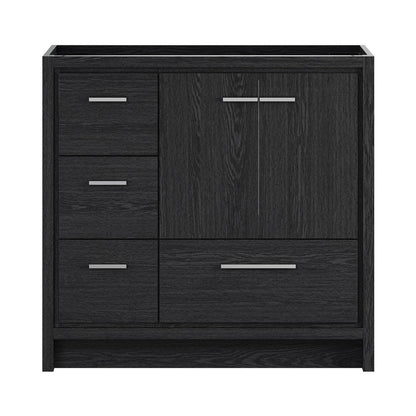 Virage 36" Freestanding Bathroom Vanity in Black Oak without Sink Top
