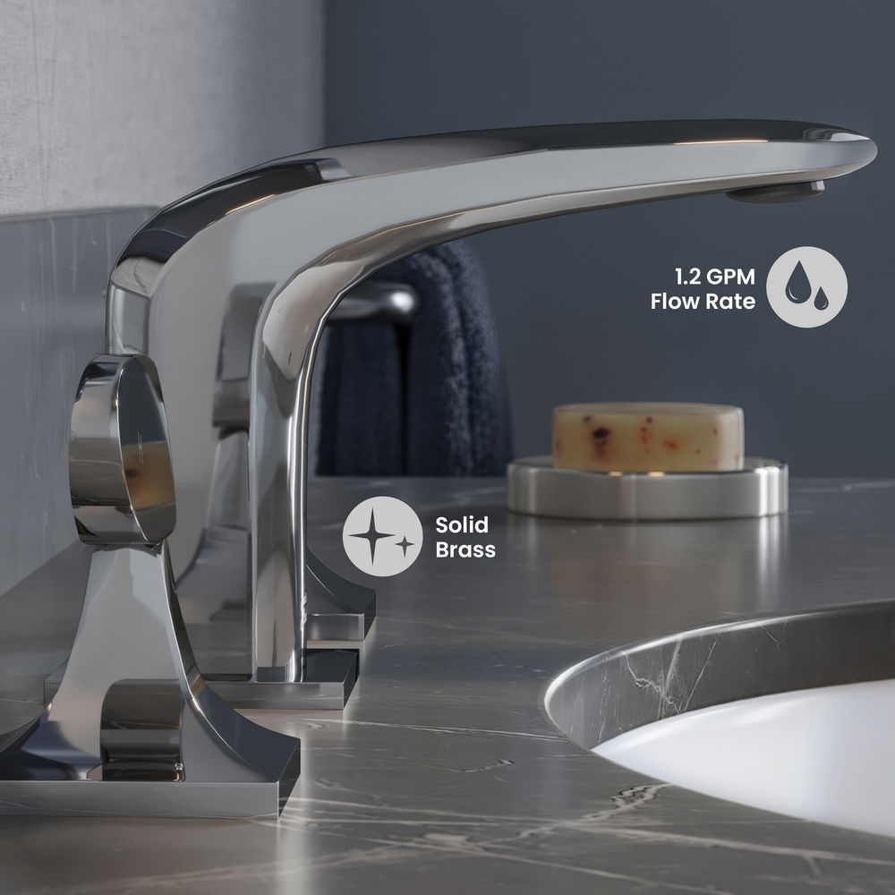 Chateau 8 in. Widespread, 2-Handle, Bathroom Faucet in Chrome