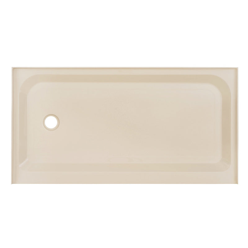 Voltaire 60" x 32" Single-Threshold, Left-Hand Drain, Shower Base in Biscuit