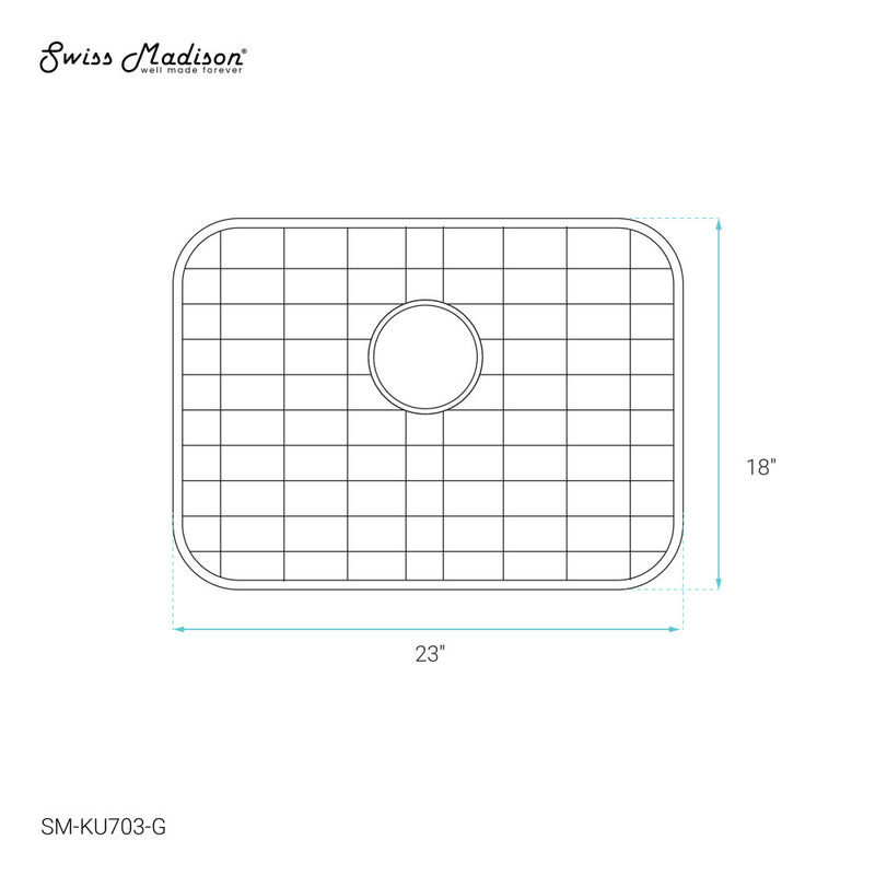 Stainless Steel, Undermount Kitchen Sink Grid for 23 x 18 Sinks