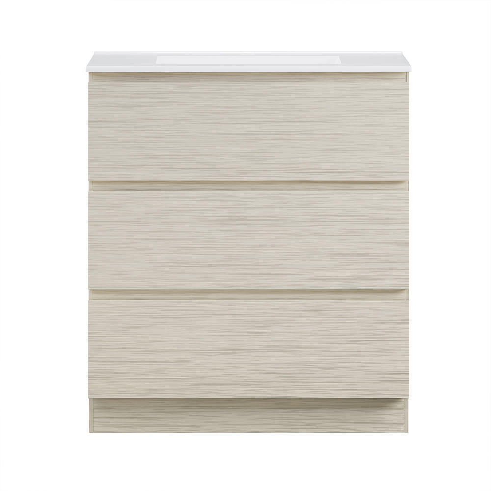 Liberte 30" Freestanding Bathroom Vanity in White Oak with Sink Top