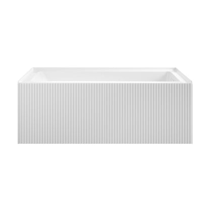 Lafayette 60 x 32 Skirted Right Drain Soaking Apron Bathtub in Glossy White with Integrated Overflow and Drain