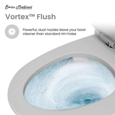 St. Tropez One-Piece Elongated Toilet Vortex™ Dual-Flush 1.1/1.6 gpf in Matte Grey