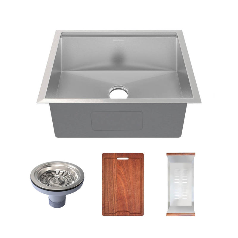 Rivage 27 x 19 Single Basin Undermount Kitchen Workstation Sink