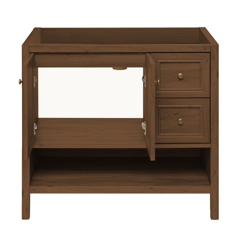 Chateau 36" Freestanding Bathroom Vanity Cabinet without Top in Brown Oak