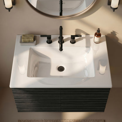 24" Ceramic Vanity Top with 8" Widespread Faucet Holes