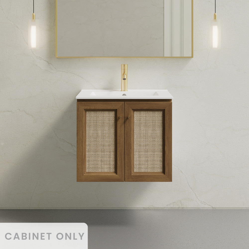 Classe 24" Wall-Mounted Bathroom Vanity in Brown Oak without Sink Top