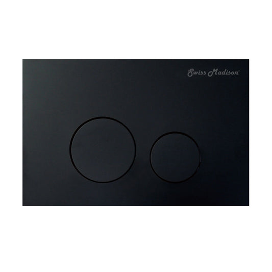 Monaco Wall Mount Dual Flush Actuator plate in Matte Black