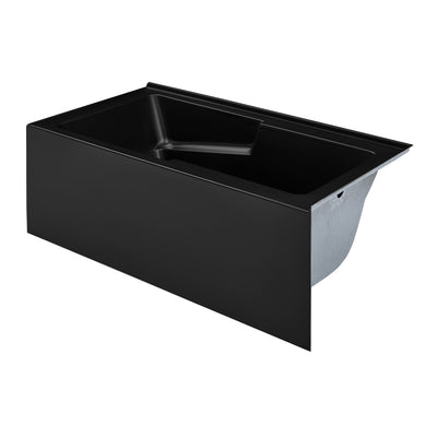 Voltaire 60 x 32 Right Drain Soaking Alcove Corner Apron Bathtub in Matte Black