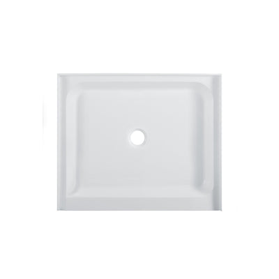 Voltaire 42" x 36" Acrylic White, Single-Threshold, Center Drain, Shower Base