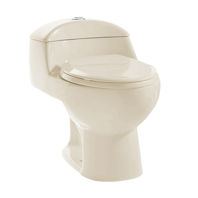 Chateau One-Piece Elongated Dual-Flush Toilet in Bisque 1.1/1.6 gpf