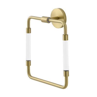 Verre Acrylic Square Towel Ring in Brushed Gold