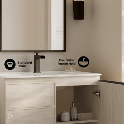 St. Tropez 36" Freestanding Bathroom Vanity in White Oak with Sink Top