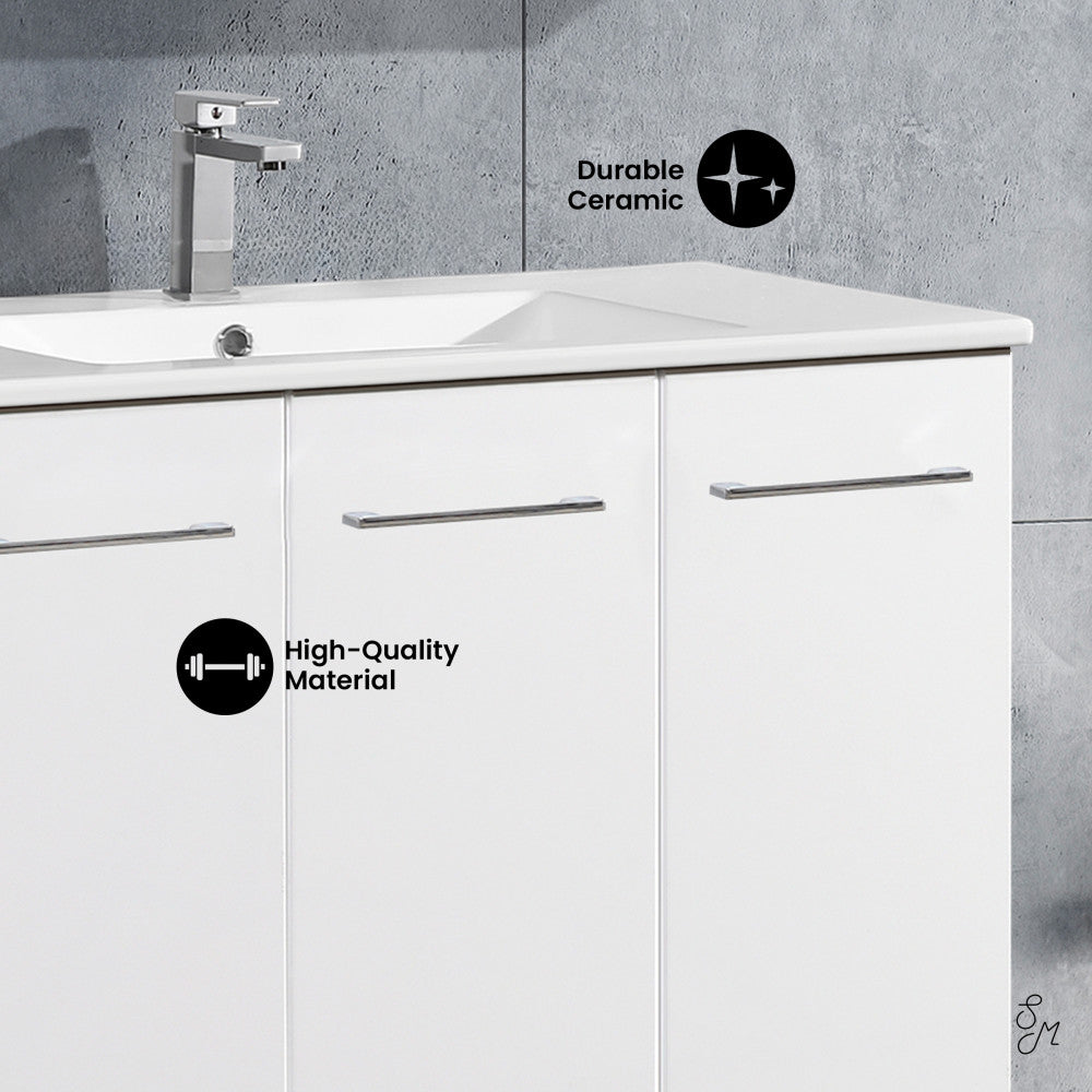 Annecy 36" Freestanding Bathroom Vanity in White with Sink Top