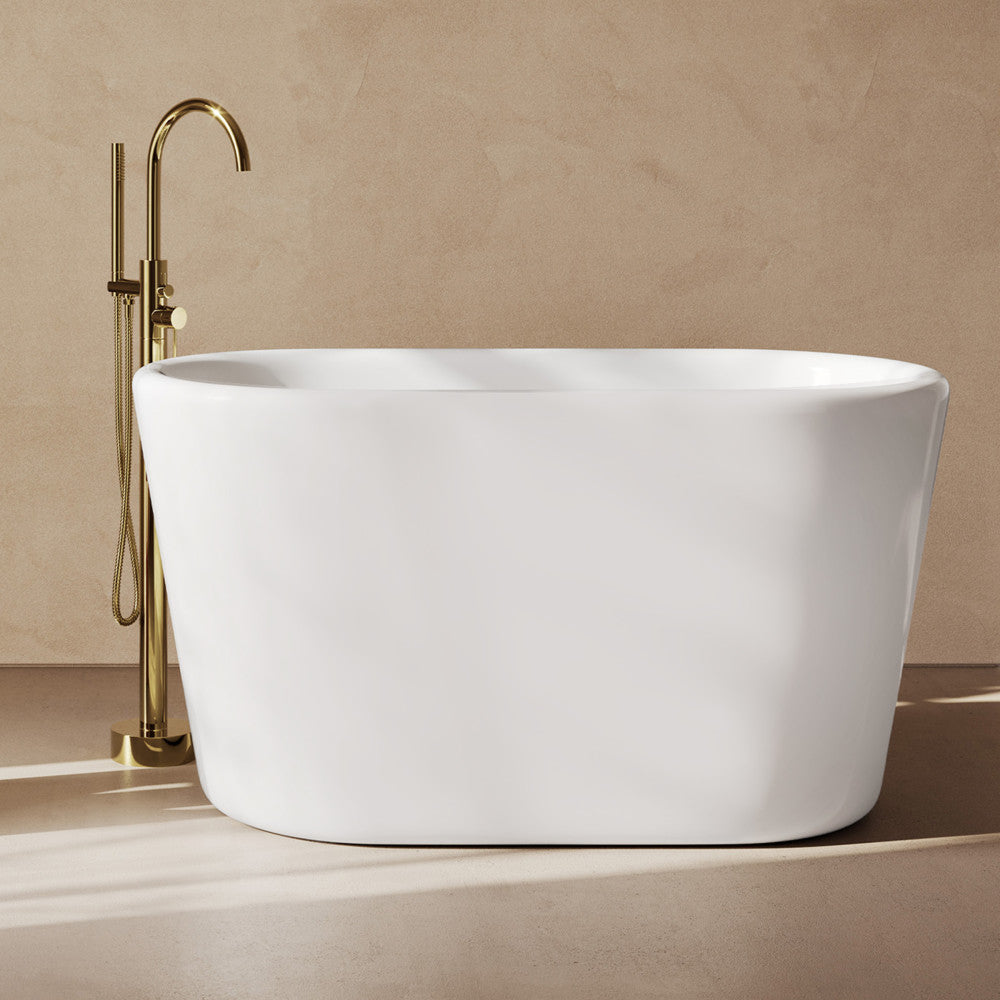 Nanterre 51" Japanese Soaking Freestanding Bathtub in Glossy White, Drain Included