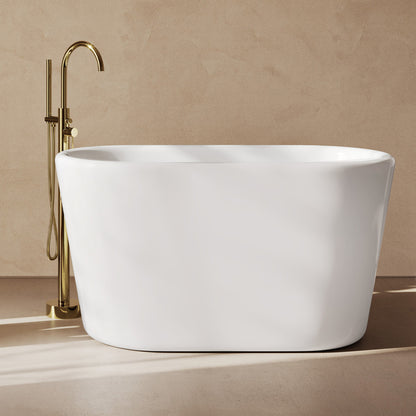 Nanterre 51" Japanese Soaking Freestanding Bathtub in Glossy White, Drain Included