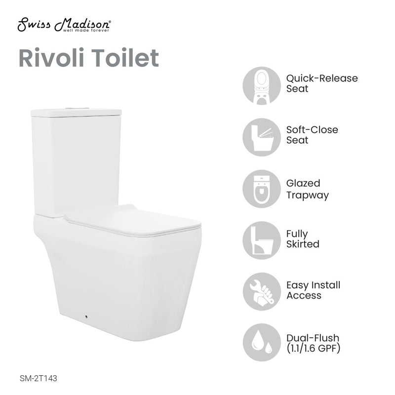 Rivoli Two-Piece Square Toilet Dual-Flush 1.1/1.6 gpf