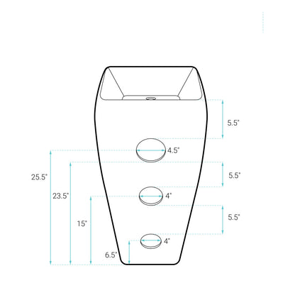 Carre One Piece Pedestal Sink