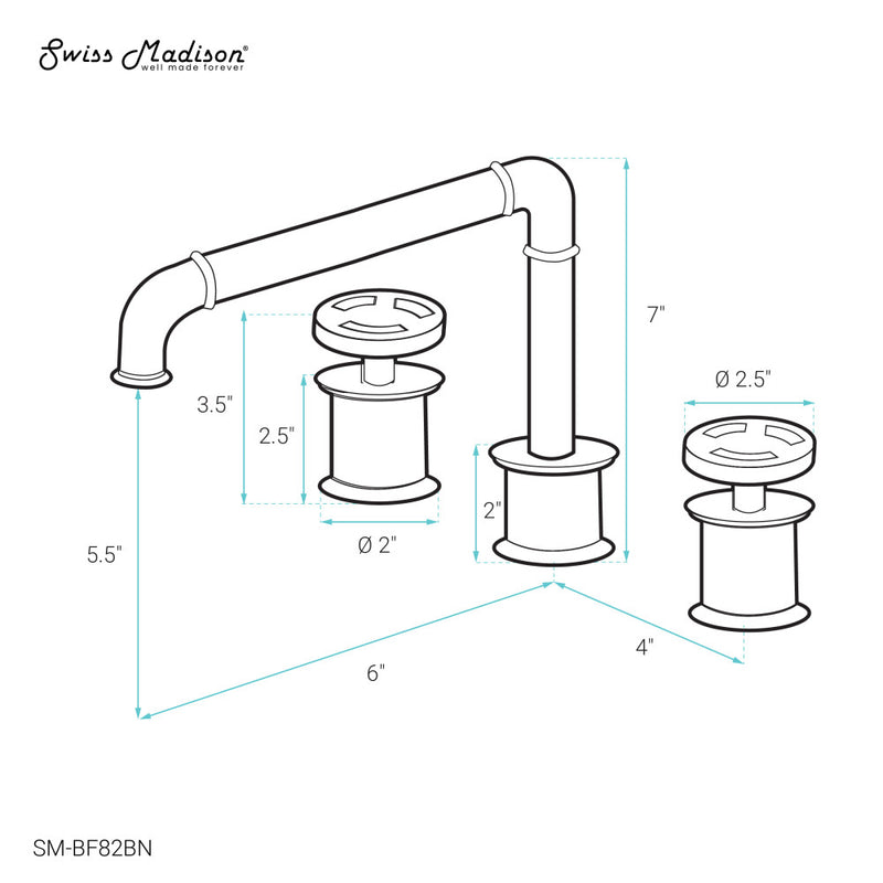 Avallon 8 in. Widespread, 2-Handle Wheel, Bathroom Faucet in Brushed Nickel