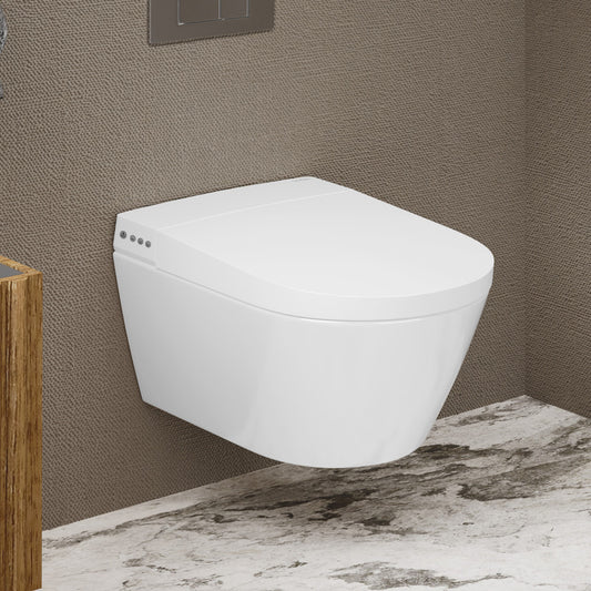 Pur Smart Wall-Hung Toilet with Bidet Bundle with Round Chrome Actuator