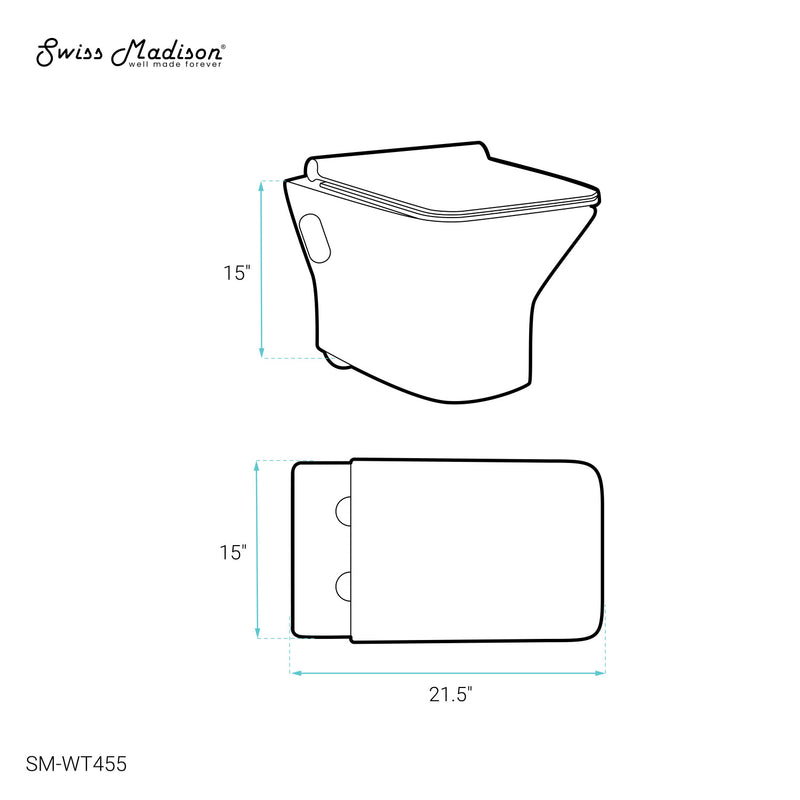 Carre Wall-Hung Elongated Toilet Bowl