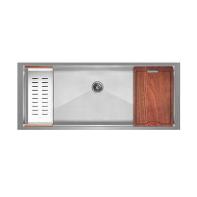 Rivage 45 x 19 Single Basin Undermount Kitchen Workstation Sink